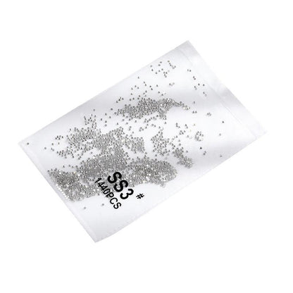 1440Pcs Glitter Rhinestones Crystal Flat Clear Bottom Glass Nail Art Nail Drill - Clear Crystal SS16