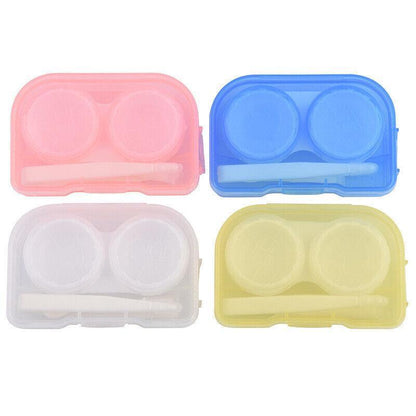 Lens Storage Case with Applicator Kit Tweezers Soft Tip Tool for Contact Eye Care - White