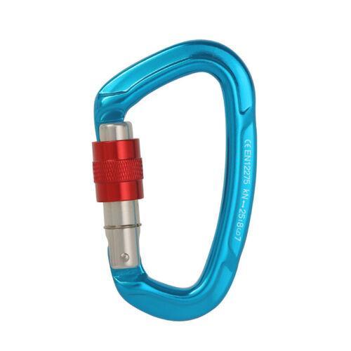 25KN Screwgate Locking Rock Climbing Carabiner Clip Aluminum D Ring Hook Buckle - Red - Factory Direct Shop