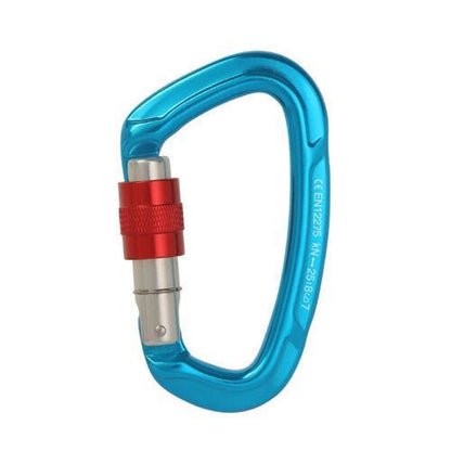 25KN Screwgate Locking Rock Climbing Carabiner Clip Aluminum D Ring Hook Buckle - Red - Factory Direct Shop