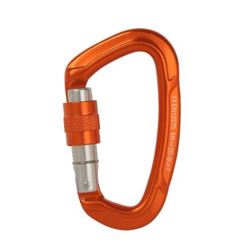 25KN Screwgate Locking Rock Climbing Carabiner Clip Aluminum D Ring Hook Buckle - Red - Factory Direct Shop