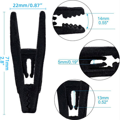 Clothes Drying Clips 20 Pack Velvet Flocking Trouser Pegs Hanger Grip Clamp Set - Grey