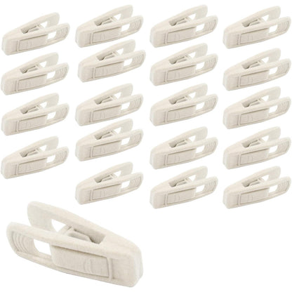 Clothes Drying Clips 20 Pack Velvet Flocking Trouser Pegs Hanger Grip Clamp Set - Rose Red