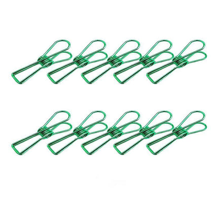 10X Spring Paperclips Metal Wire Hollow Out Clips 33mm Mini Binder Paper Clip - Gold