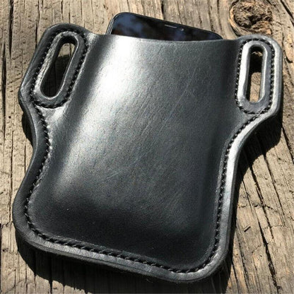 Men's Belt Clip Loop Holster Waist Bag Leather Pouch Cover Case For Phones AU - Dark Brown