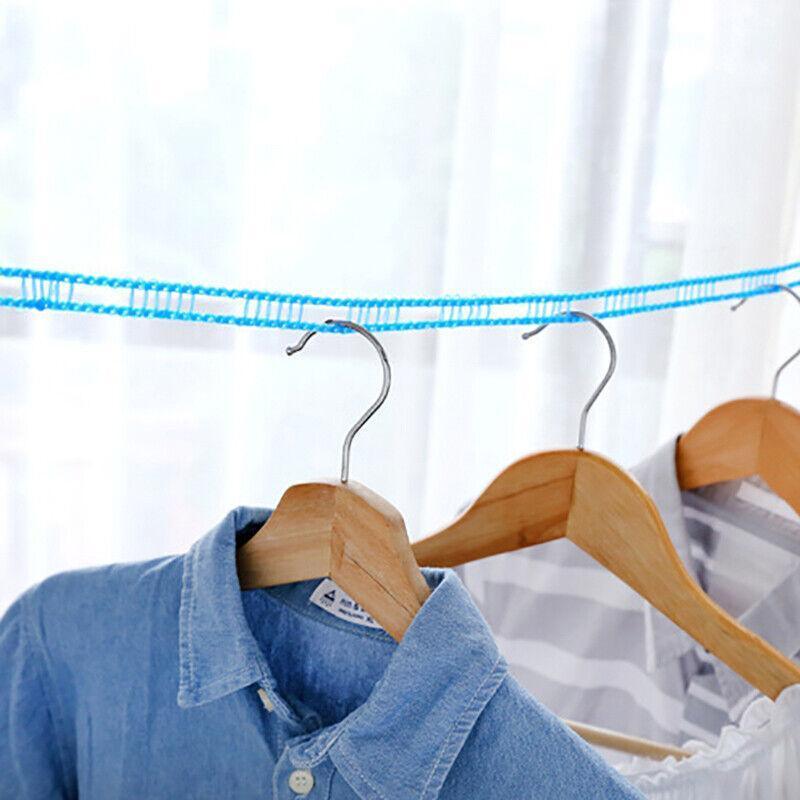 Portable 5M Travel Clothes Line Washing Rope Non Slip Airer Laundry Clothesline - Green