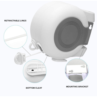 Double Clothes Line Wall Hanger Retractable Clothesline Clothes Dryer 13m Indoor
