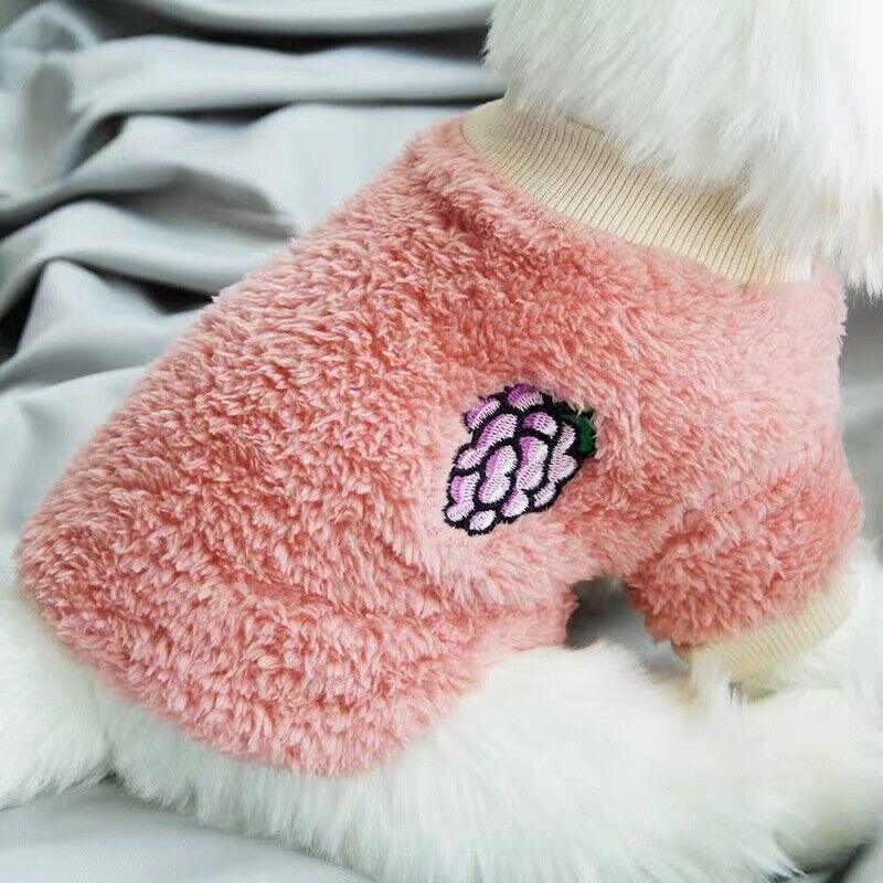 XS Puppy Pet Dog Fleece Warm Jumper Sweater Coat Small Yorkie Chihuahua Cat Clothes - Red