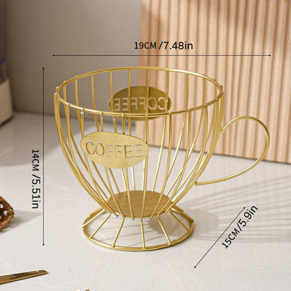 Snacks and Candy Organizer Coffee Capsules Shelf Storage for Kitchen and Pantry - Black