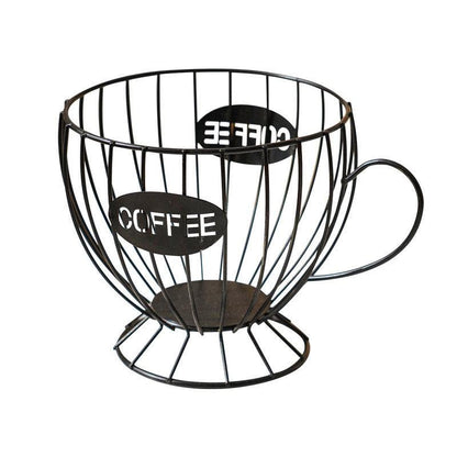 Snacks and Candy Organizer Coffee Capsules Shelf Storage for Kitchen and Pantry - Black