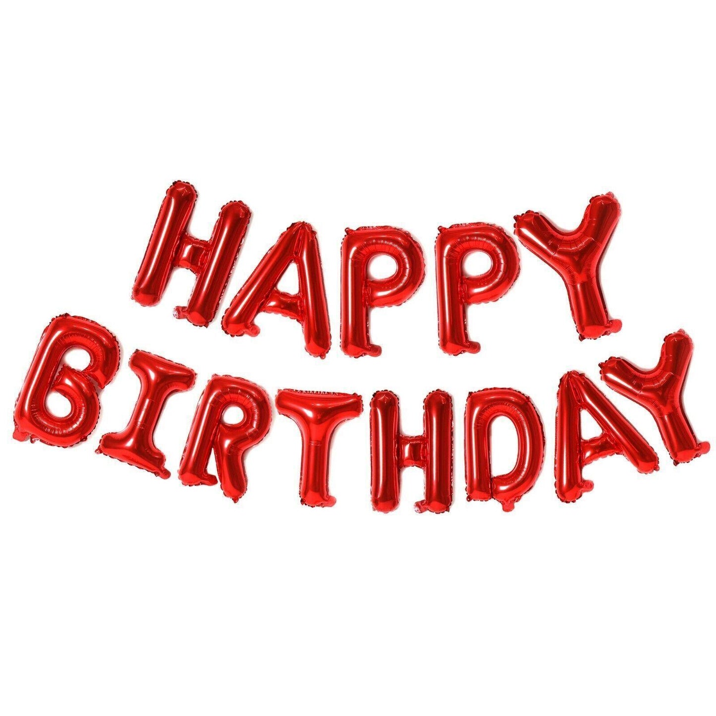 40Cm 3D Happy Birthday Letters Balloons Inflating Foil Banner Bunting Celebrate - Black