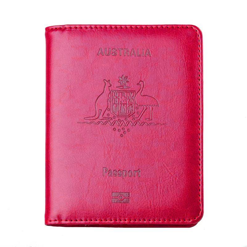 RFID Passport Holder Slim Leather Travel Wallet ID Card Cover Case for Men Women - Black