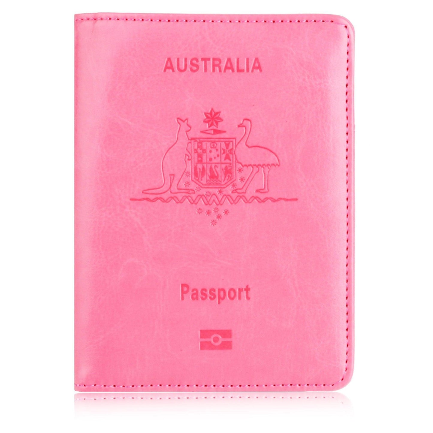RFID Passport Holder Slim Leather Travel Wallet ID Card Cover Case for Men Women - Black