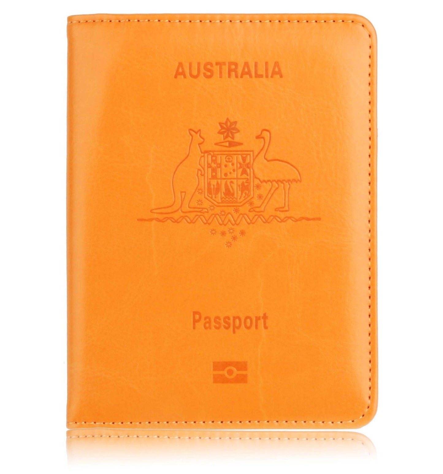 RFID Passport Holder Slim Leather Travel Wallet ID Card Cover Case for Men Women - Black