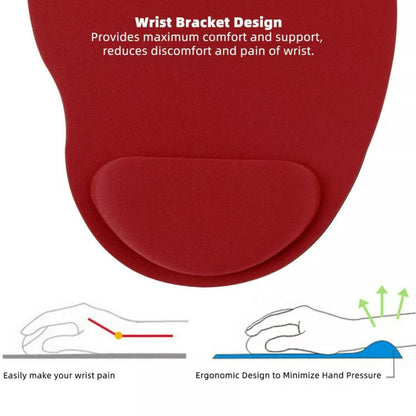 Comfort Mouse Pad with Built In Wrist Support Non Slip Ergonomic Mice Mat - Blue