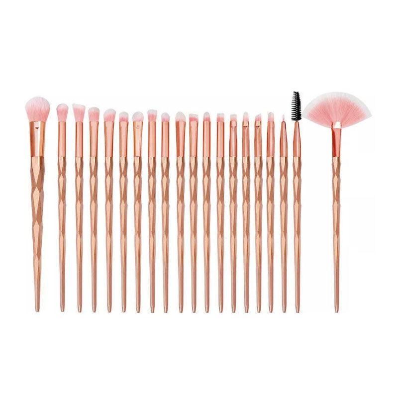 20 Pcs Eye Make-Up Brushes Diamond Unicorn Eyeshadow Eyebrow Blending Brush Set - Blue and Purple