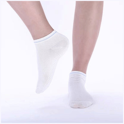 3 Pairs Ladies Women Sports Cotton Rich Pilates Yoga Non-Slip Grip Socks - Grey