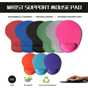 Comfort Mouse Pad with Built In Wrist Support Non Slip Ergonomic Mice Mat - Grey