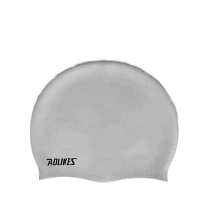 Aolikes Silicone Swimming Cap Waterproof Unisex Swim Hat for Men and Women - Grey