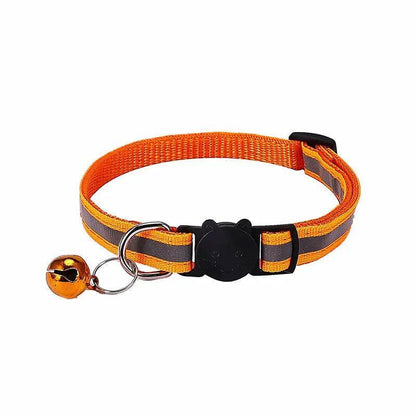 Reflective Cat Collar with Breakaway Buckle and Bell Adjustable for Small Pet Use - Light Purple