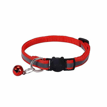 Reflective Cat Collar with Breakaway Buckle and Bell Adjustable for Small Pet Use - Light Purple