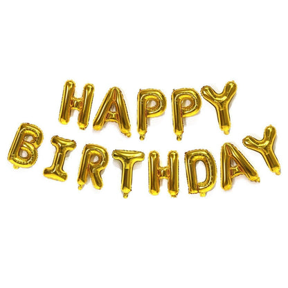 40Cm 3D Happy Birthday Letters Balloons Inflating Foil Banner Bunting Celebrate - Multicolour 3