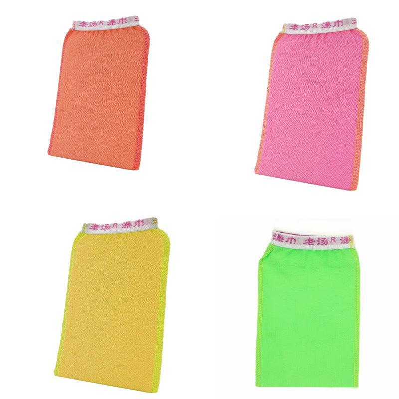 5 Pcs Towel Exfoliating Bath Washcloth Viscose Scrub Mitten Towel - Orange *5 PCS