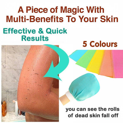 5 Pcs Towel Exfoliating Bath Washcloth Viscose Scrub Mitten Towel - Orange *5 PCS