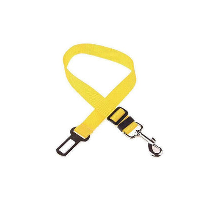 Adjustable Pet Harness Lead for Car Travel with Clip Attachment Nylon Restraint Strap - Pink
