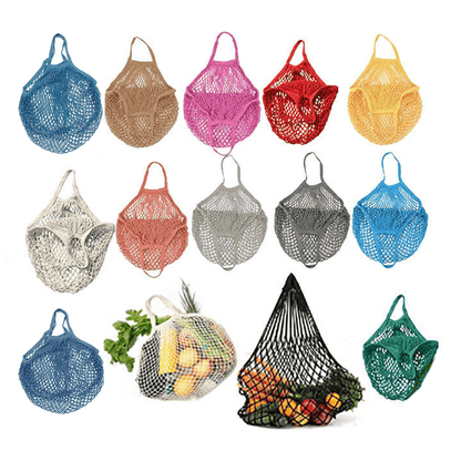 Reusable Mesh Net Shopping Bag String Tote Grocery Fruit Vegetable Storage - Red