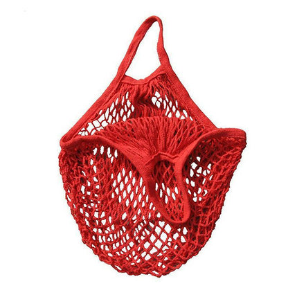Reusable Mesh Net Shopping Bag String Tote Grocery Fruit Vegetable Storage - Red