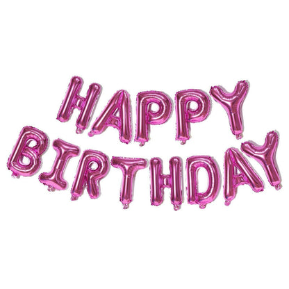 40Cm 3D Happy Birthday Letters Balloons Inflating Foil Banner Bunting Celebrate - Rose Gold