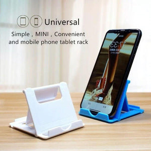 Universal Foldable Tablet and Phone Stand Adjustable Portable Desk Holder - White