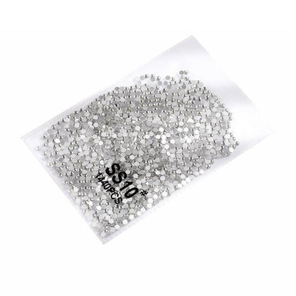 1440Pcs Glitter Rhinestones Crystal Flat Clear Bottom Glass Nail Art Nail Drill - Coloured Crystal-SS16