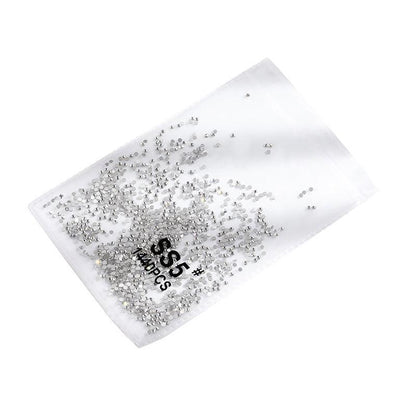 1440Pcs Glitter Rhinestones Crystal Flat Clear Bottom Glass Nail Art Nail Drill - Coloured Crystal-SS20