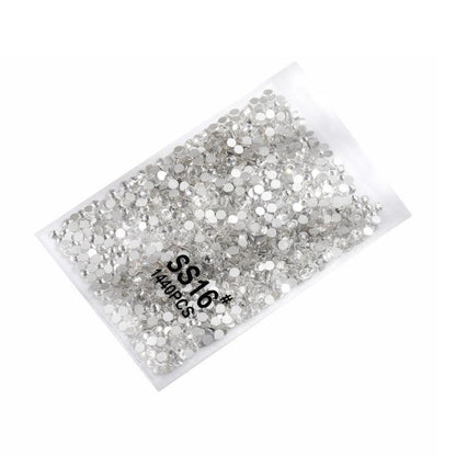 1440Pcs Glitter Rhinestones Crystal Flat Clear Bottom Glass Nail Art Nail Drill - Coloured Crystal-SS20