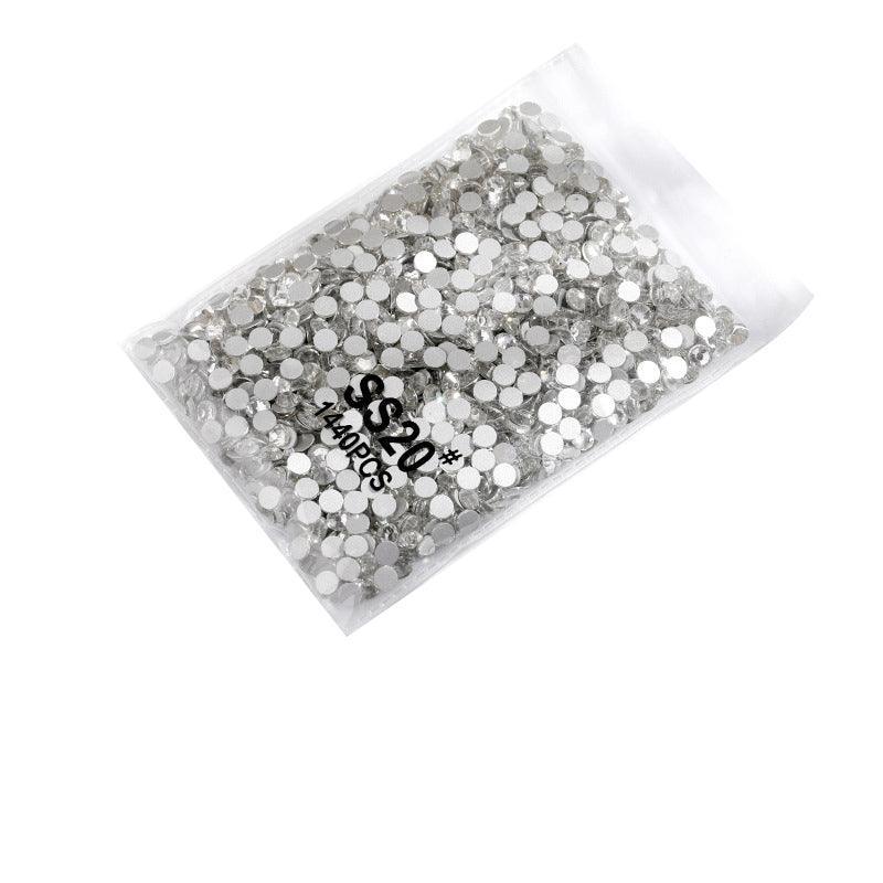 1440Pcs Glitter Rhinestones Crystal Flat Clear Bottom Glass Nail Art Nail Drill - Coloured Crystal-SS20