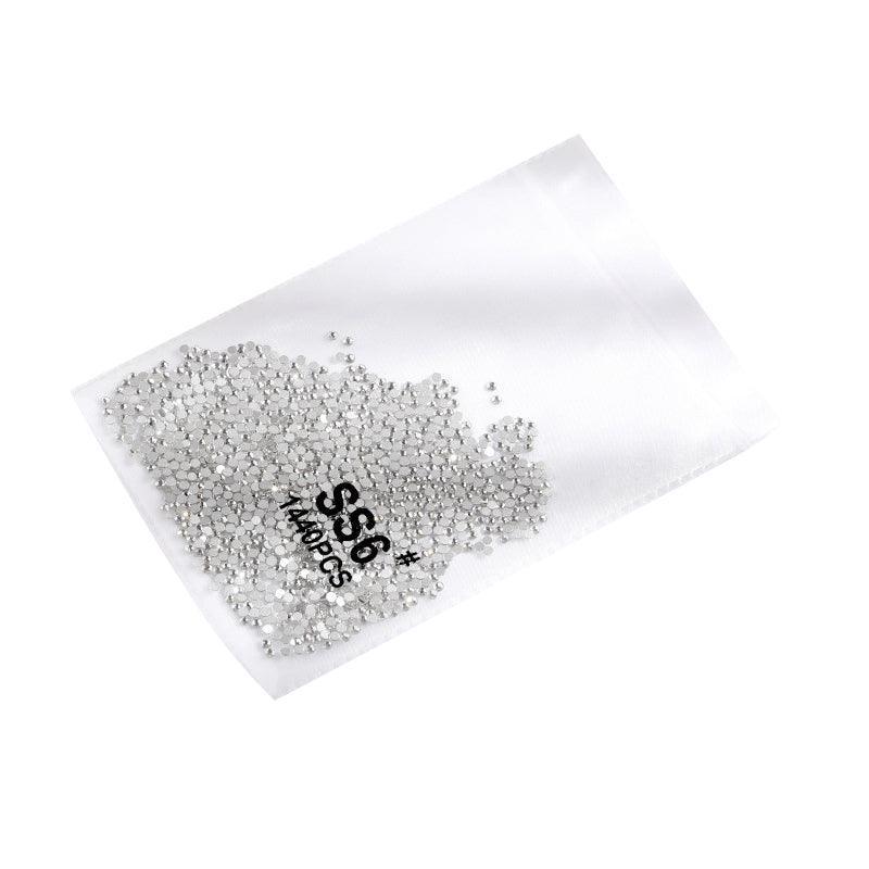 1440Pcs Glitter Rhinestones Crystal Flat Clear Bottom Glass Nail Art Nail Drill - Coloured Crystal-SS8