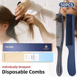 50PCS Individually Wrapped Combs for Hotel Guesthouse and Restaurant Bathroom - Black