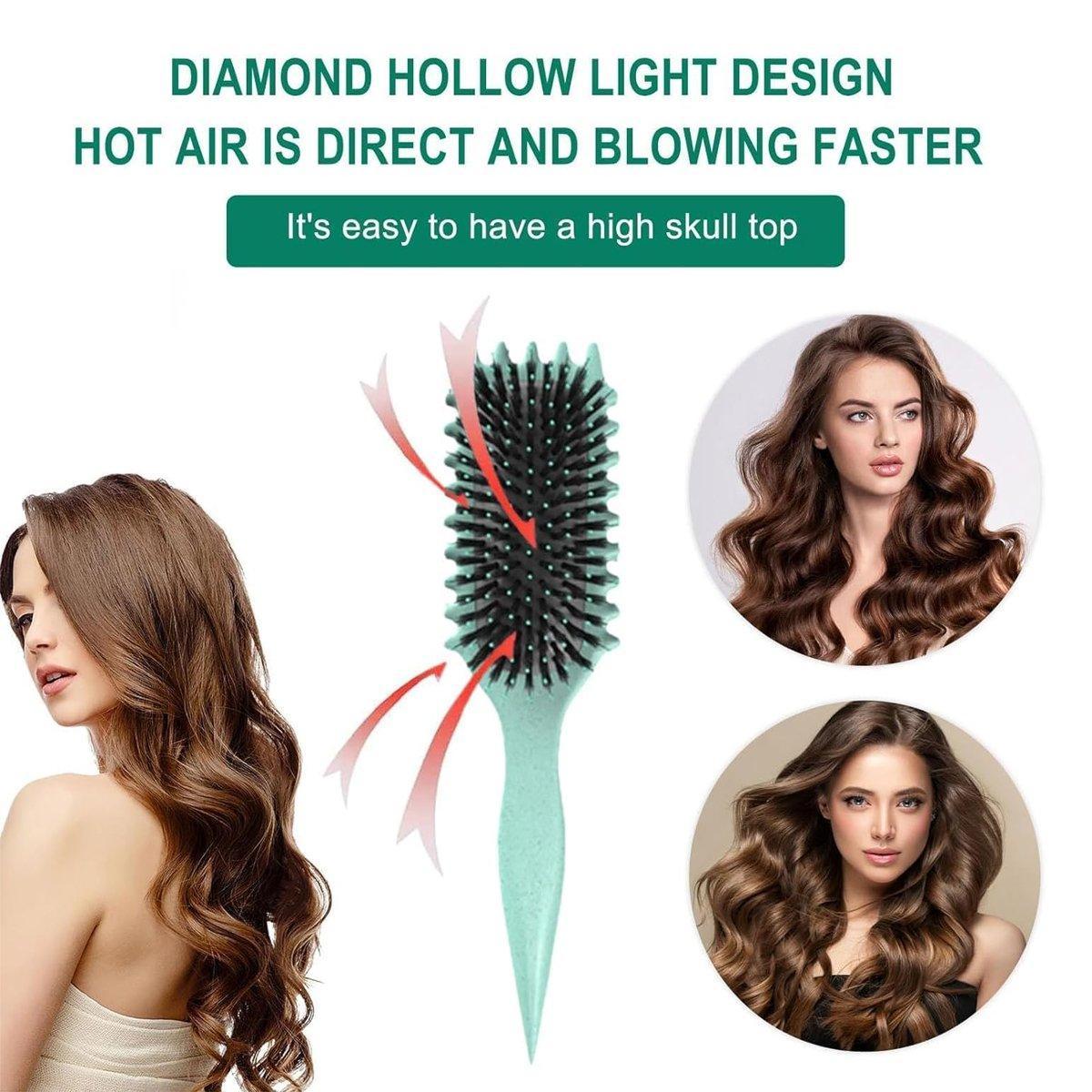 Upgraded Hair Styling Brush for Defined Curls with Ergonomic Handle Bounce Curl - Cream-Coloured