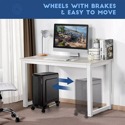 Adjustable Desktop Computer Tower Stand Telescopic Chassis Holder with Wheels