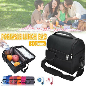 Insulated Lunch Bag Box Tote Cooler For Women Men Hot Cold Food Thermal - Wine Red - Factory Direct Shop