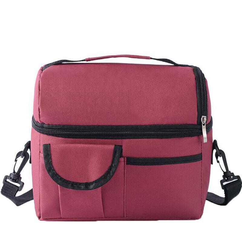 Insulated Lunch Bag Box Tote Cooler For Women Men Hot Cold Food Thermal - Wine Red - Factory Direct Shop