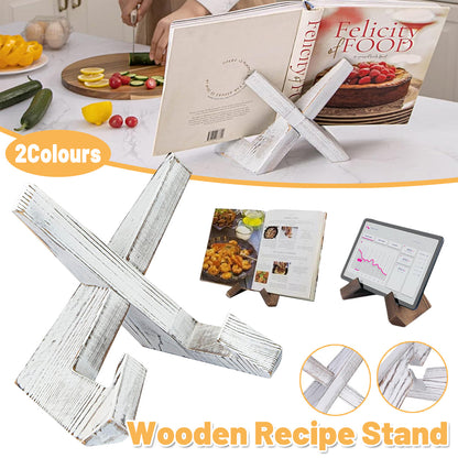 Wooden Plate Stand Rack Display Holder Wooden Support Desktop Reading Stand - White