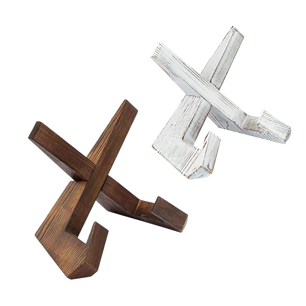 Wooden Plate Stand Rack Display Holder Wooden Support Desktop Reading Stand - White