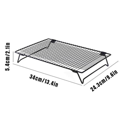 Collapsible Black Mesh Cake Cooling Rack Foldable Baking Tray for Kitchen Use