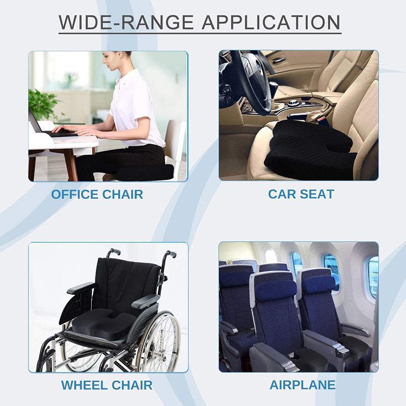Orthopaedic Memory Foam Seat Cushion Support Back Pain Chair Pillow Car - Purple