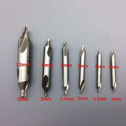 6Pcs Combined Center Drill Countersink Bit Lathe Mill Tackle Kit High Speed