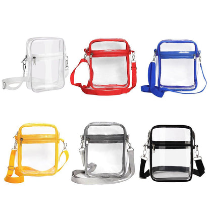 Transparent Crossbody Bag Clear Stylish Handbag for Men and Women Daily Use - Black