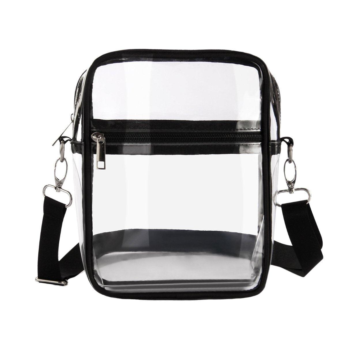Transparent Crossbody Bag Clear Stylish Handbag for Men and Women Daily Use - Black